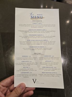Menu photo 1 Victor’s Dessert Lounge Honolulu, HI Menu photo 1 Victor’s Dessert Lounge Honolulu, HI