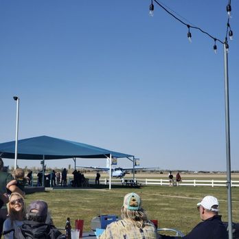 Flight Deck Bar & Grill - Outdoor patio view of the air strip - New American Near Me - Rochelle, Illinois