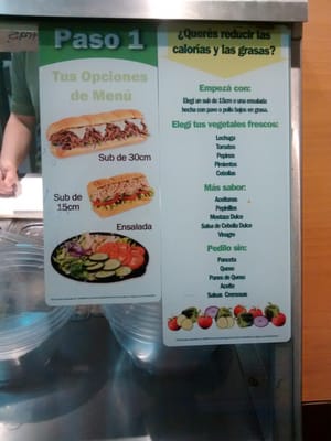 Menu photo 2 Subway Córdoba, X