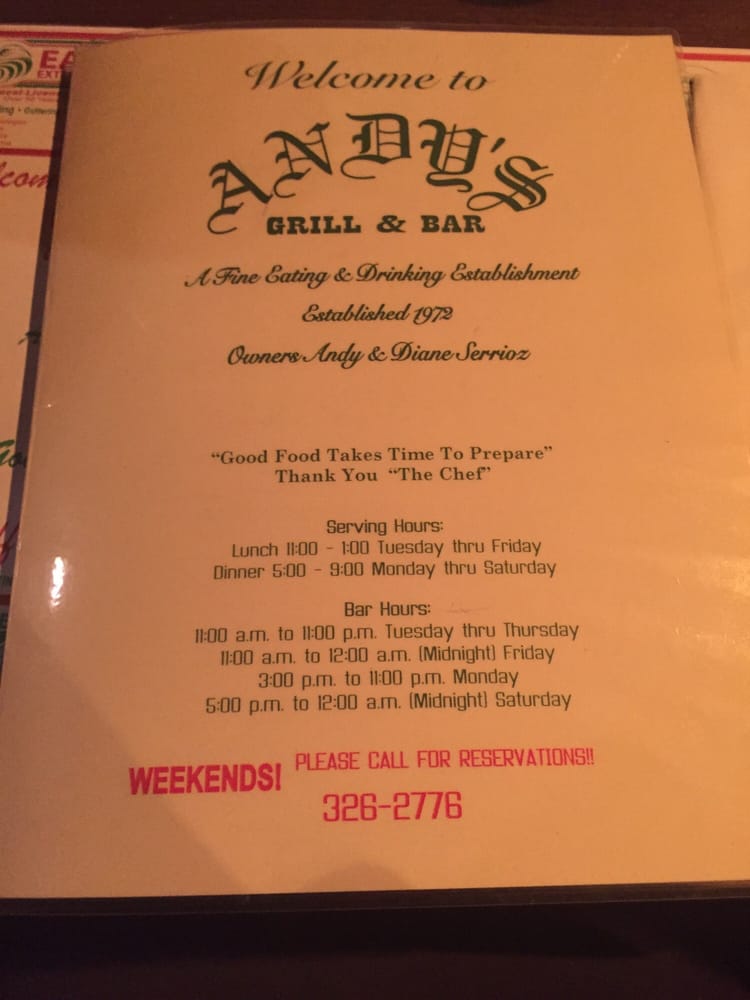 ANDY’S D3 GRILL & BAR 1604 N A St, Wellington, Kansas American (Traditional) Restaurant