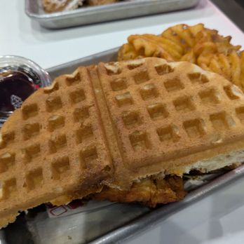 The Waffle Bus - Hot chicken waffle sandwich - Waffles Near Me - Houston, Texas The Waffle Bus - Hot chicken waffle sandwich - Waffles Near Me - Houston, Texas