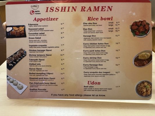 Menu photo 2 Isshin Ramen & More Auburn, WA Menu photo 2 Isshin Ramen & More Auburn, WA