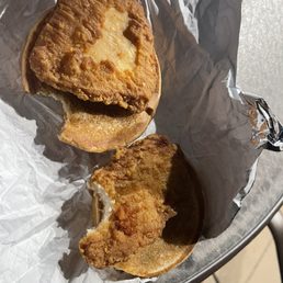 This is the chicken sandwich.  Two old nuggets slapped between a bun.