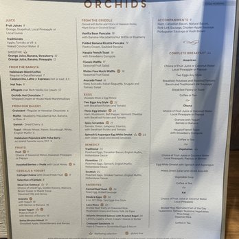 Orchids - Breakfast menu - Breakfast & Brunch Near Me - Honolulu, Hawaii Orchids - Breakfast menu - Breakfast & Brunch Near Me - Honolulu, Hawaii