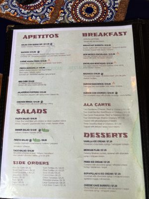 Menu photo 2 La Fiesta Mexican Restaurant Palmer, AK Menu photo 2 La Fiesta Mexican Restaurant Palmer, AK