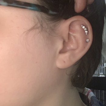Enigma Professional Piercing Studio - Helix piercing, you can see where my previous piercing was! - Piercing Near Me - San Diego, California