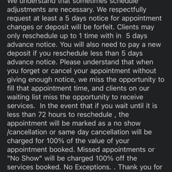 Ellie Brows N Lash Lounge - Confusing ass email with unclear policy guidelines