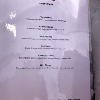 SPRO - Secret drinks menu as of 3/30/18 - Coffee & Tea Near Me - San Francisco, California SPRO - Secret drinks menu as of 3/30/18 - Coffee & Tea Near Me - San Francisco, California