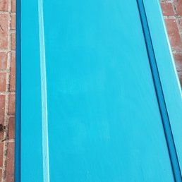 The color it was before I went to get it tinted. Intense Teal, was too intense for me, but they happily fixed it for me