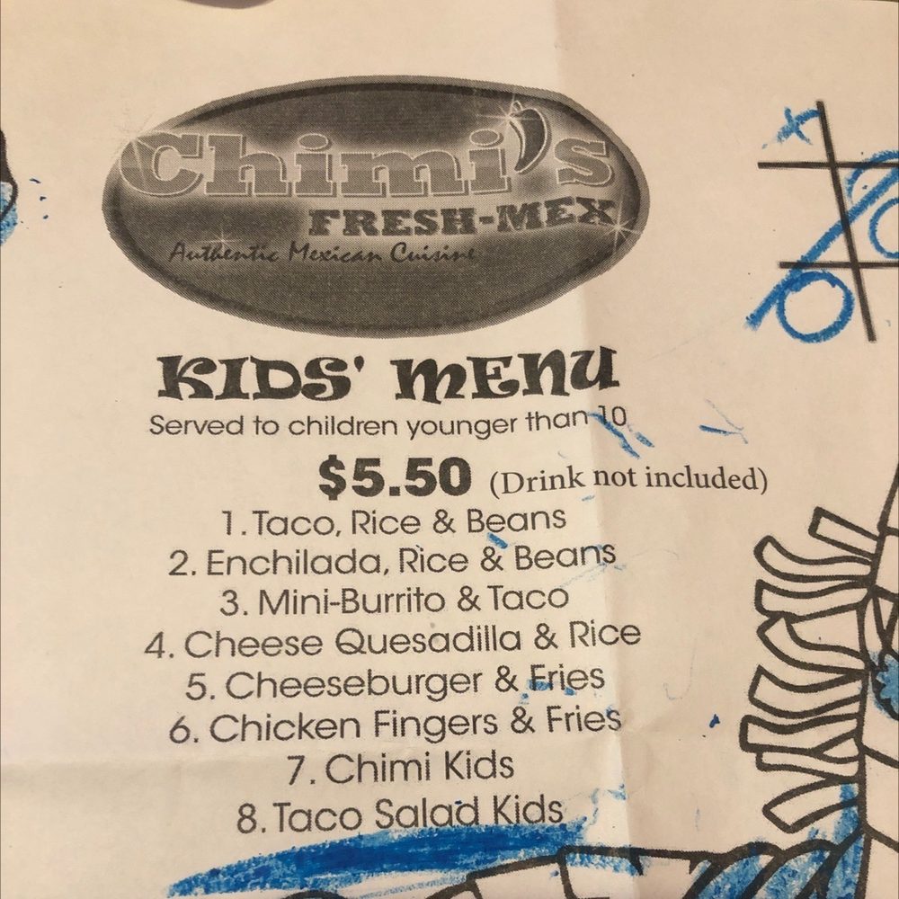 Chimi's Fresh Mex - Kid's menu - Mexican Near Me - Florissant, Missouri