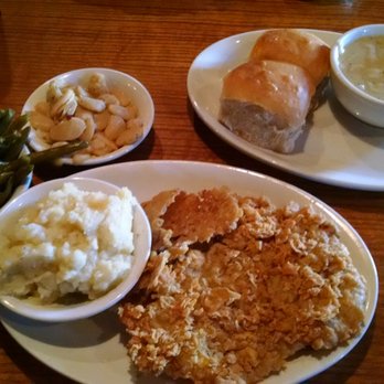 Goodson's Café - Small chicken fried steak with mashed potatoes, butter beans, and fresh rolls - American Near Me - Tomball, Texas Goodson's Café - Small chicken fried steak with mashed potatoes, butter beans, and fresh rolls - American Near Me - Tomball, Texas
