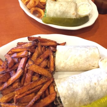 Gus' American Grill - sweet potato fries and philly steak wrap - American Near Me - Brooklyn, New York