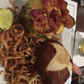Wert's Cafe - House special. Burger with onion rings - American Near Me - Allentown, Pennsylvania