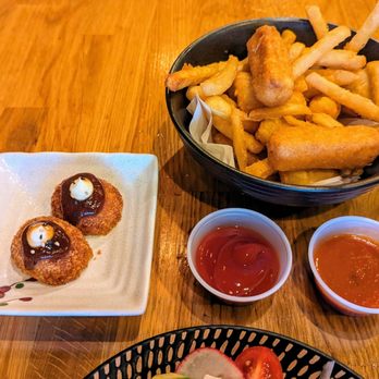 GUPJI - Tots, fries and mozzarella sticks. And sweet potato croquettes. - Korean Near Me - Flushing, New York