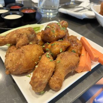 Five55 - 10pc wings $15HH. Flavors: lemon pepper (great) and Caribbean (pass) - Cocktail Bars Near Me - Monterey Park, California Five55 - 10pc wings $15HH. Flavors: lemon pepper (great) and Caribbean (pass) - Cocktail Bars Near Me - Monterey Park, California