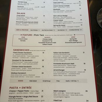 Amore - Menu - Steakhouses Near Me - Fort Wayne, Indiana