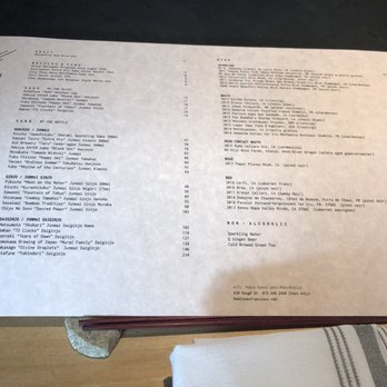 Robin - Menu - Sushi Bars Near Me - San Francisco, California Robin - Menu - Sushi Bars Near Me - San Francisco, California