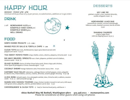 Menu photo 8 McMenamins North Shore Lagoon Bothell, WA