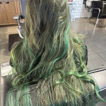 Bishops Santa Clara - Green and turquoise balayage highlights. - Hair Salons Near Me - Santa Clara, California Bishops Santa Clara - Green and turquoise balayage highlights. - Hair Salons Near Me - Santa Clara, California