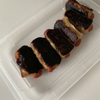 Eli's Night Shift - Pigs in a blanket arrived burnt to a crisp on one side and raw on the other. Don't waste your money - Cafes Near Me - New York, New York
