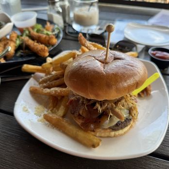 Hard Truth Distilling - Go Big Burger with truffle fries - Distilleries Near Me - Nashville, Indiana Hard Truth Distilling - Go Big Burger with truffle fries - Distilleries Near Me - Nashville, Indiana