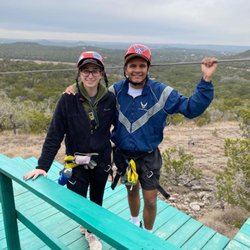 Wimberley Ziplines Adventures - Friends posing on top of the hill