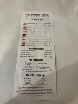 Menu photo 1 The Boiling Crab San Jose, CA