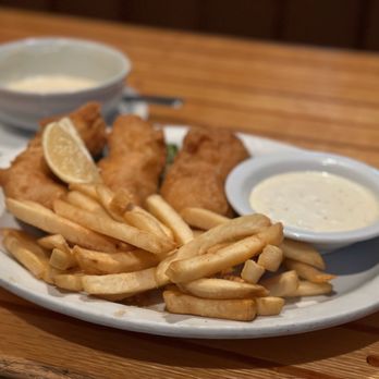 Turk's Dana Warf - Fish & Chips w lg meat portions & crispy batter. My fabulous server recommended saving a bit of chowder for fry dunking!!! Great tip! - Dive Bars Near Me - Dana Point, California Turk's Dana Warf - Fish & Chips w lg meat portions & crispy batter. My fabulous server recommended saving a bit of chowder for fry dunking!!! Great tip! - Dive Bars Near Me - Dana Point, California