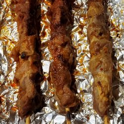 Lamb BBQ Skewers, medium spicy. Nice BBQ flavor. Pretty tender. The lamb Skewers are always one of the best to order.