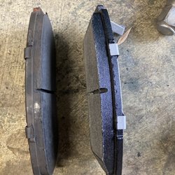 Pep Boys - Current brake pad on left, brand new brake pad on right