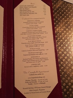 Menu photo 8 The Campbell New York, NY Menu photo 8 The Campbell New York, NY