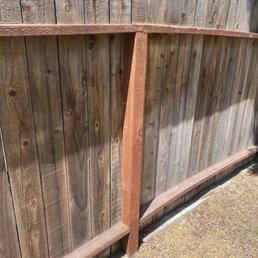 New fence post. New fence post.