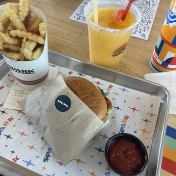 Spark - Burger, fries, and a frozen club special with Peach. - Burgers Near Me - Oklahoma City, Oklahoma Spark - Burger, fries, and a frozen club special with Peach. - Burgers Near Me - Oklahoma City, Oklahoma