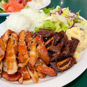 Ladybug Café - Chicken Teriyaki & Kalbi Plate - Japanese Near Me - Gardena, California Ladybug Café - Chicken Teriyaki & Kalbi Plate - Japanese Near Me - Gardena, California