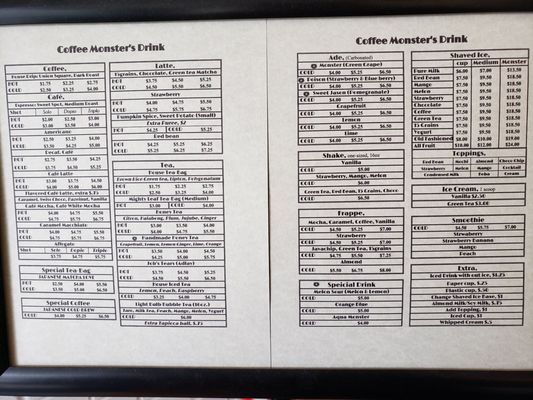 Menu photo 7 Coffee Monster Whitestone, NY