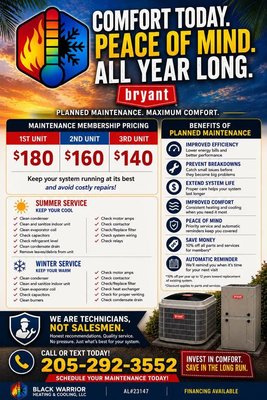 HVAC Maintenance Plans - There are no HVAC ‘tune-ups.  You tune up a car—not your heating and cooling system. We provide true preventive maintenance: cleaning, testing, inspecting, and verifying your system is operating safely and efficiently. If we find a legitimate issue, we’ll explain it—no pressure, no scare tactics. Just honest service from technicians, not salesmen.