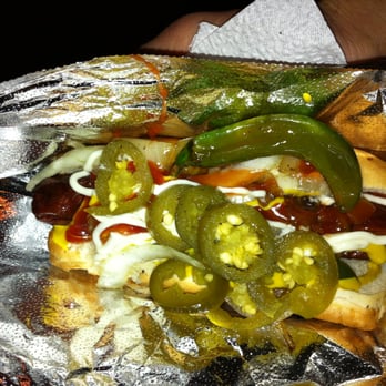 Delicious Hot Dogs - Bacon Wrapped Hot Dog w/ Everything - Hot Dogs Near Me - San Jose, California