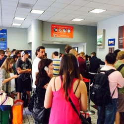 Avis - Another look at the line on a Saturday morning - the worst experience we ever had renting a car.