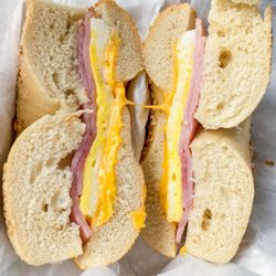 Royal Bagel Bakery - Ham egg & cheese on a bagel