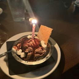 Complementary ice cream scoop with b-day candle Complementary ice cream scoop with b-day candle