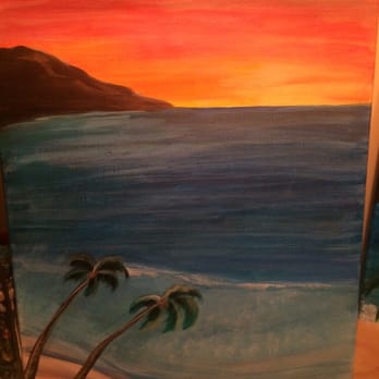 Island Art Party - My moms painting from fourth friday - Paint & Sip Near Me