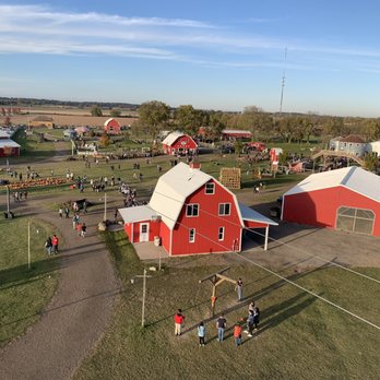 Richardson Farms - Lovely red farm buildings. - Christmas Trees Near Me - Spring Grove, Illinois