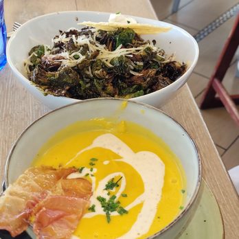Driftwood Kitchen - Brussel sprouts and Butternut squash bisque. - Seafood Near Me - Laguna Beach, California