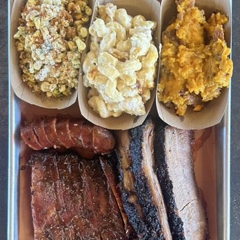 Fork Grove Barbecue - Street corn, Mac n cheese, sweet potato crunch, jalapeño cheddar sausage, ribs, and brisket - Barbeque Near Me - Anderson, South Carolina