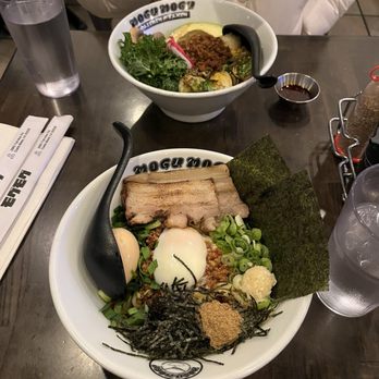 Wadaya - Deluxe Mazemen (front) and Impossible Tokyo (Vegan Mazemen) (back) - Ramen Near Me - Los Angeles, California