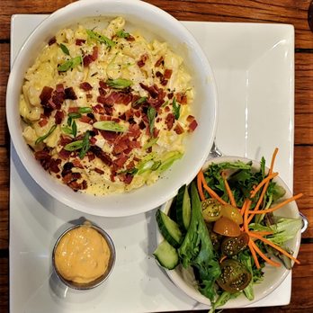 Warriors Taphouse - This is their Mac & Cheese entree with salad. Photo taken February 6, 2020. - Bars Near Me - Virginia Beach, Virginia Warriors Taphouse - This is their Mac & Cheese entree with salad. Photo taken February 6, 2020. - Bars Near Me - Virginia Beach, Virginia