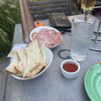 RBF, Your Authentic Champagne Bar - Bread, salami and pepper jam that was sweet with some spice - Wine Bars Near Me - Cary, North Carolina RBF, Your Authentic Champagne Bar - Bread, salami and pepper jam that was sweet with some spice - Wine Bars Near Me - Cary, North Carolina