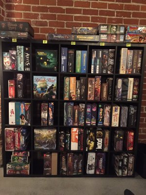 Photo of The Dragon and Meeple - Los Angeles, CA, US. Game library (part of it)