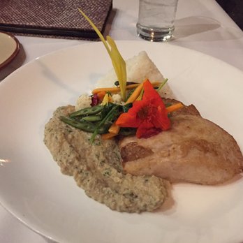 Hukilau Lanai - Falafel encrusted opah with babaganoush and garlic rice. - Seafood Near Me - Kapaa, Hawaii