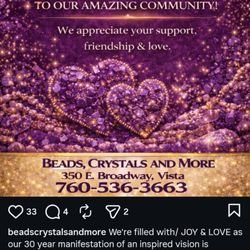 Beads, Crystals & More - Screenshot from Instagram - actual store closed on June 30, 2026.